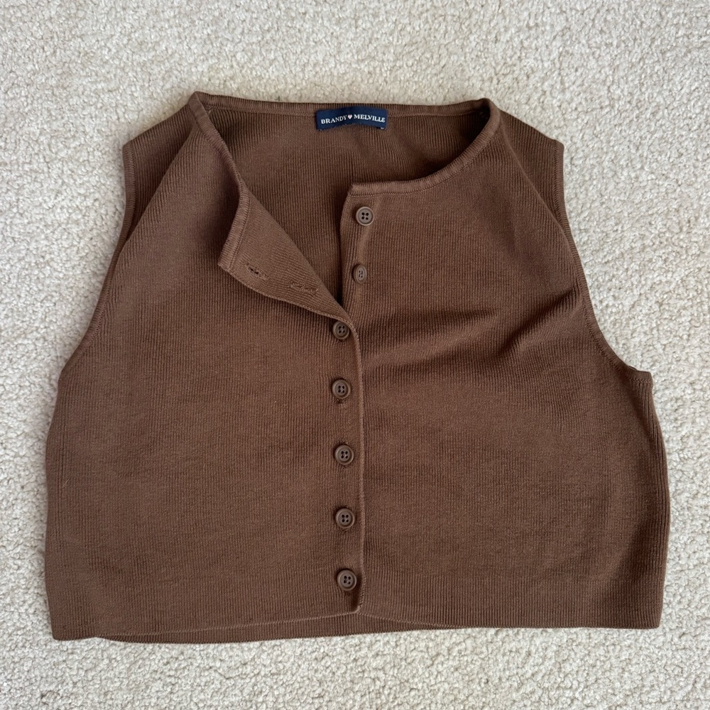 Brandy Melville Button Up Crop Top